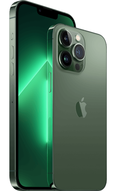iPhone 13 Pro in green side view