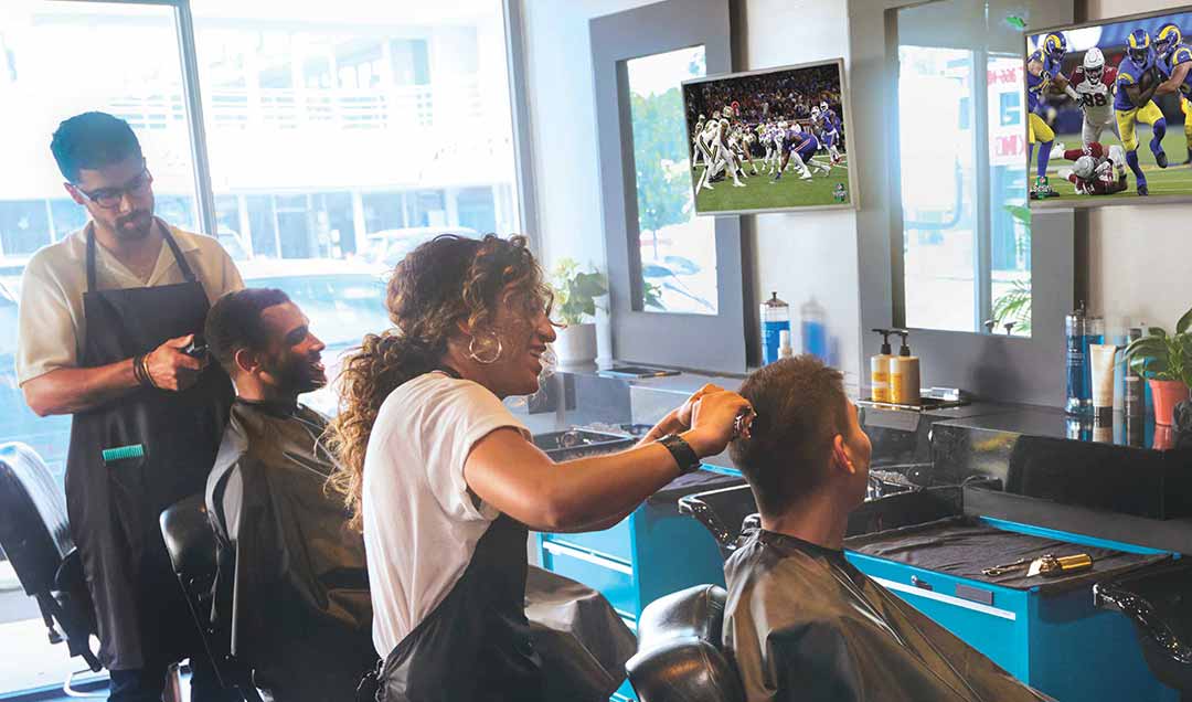 Salon-Mobile-8-22 Watching DIRECTV at hair salon